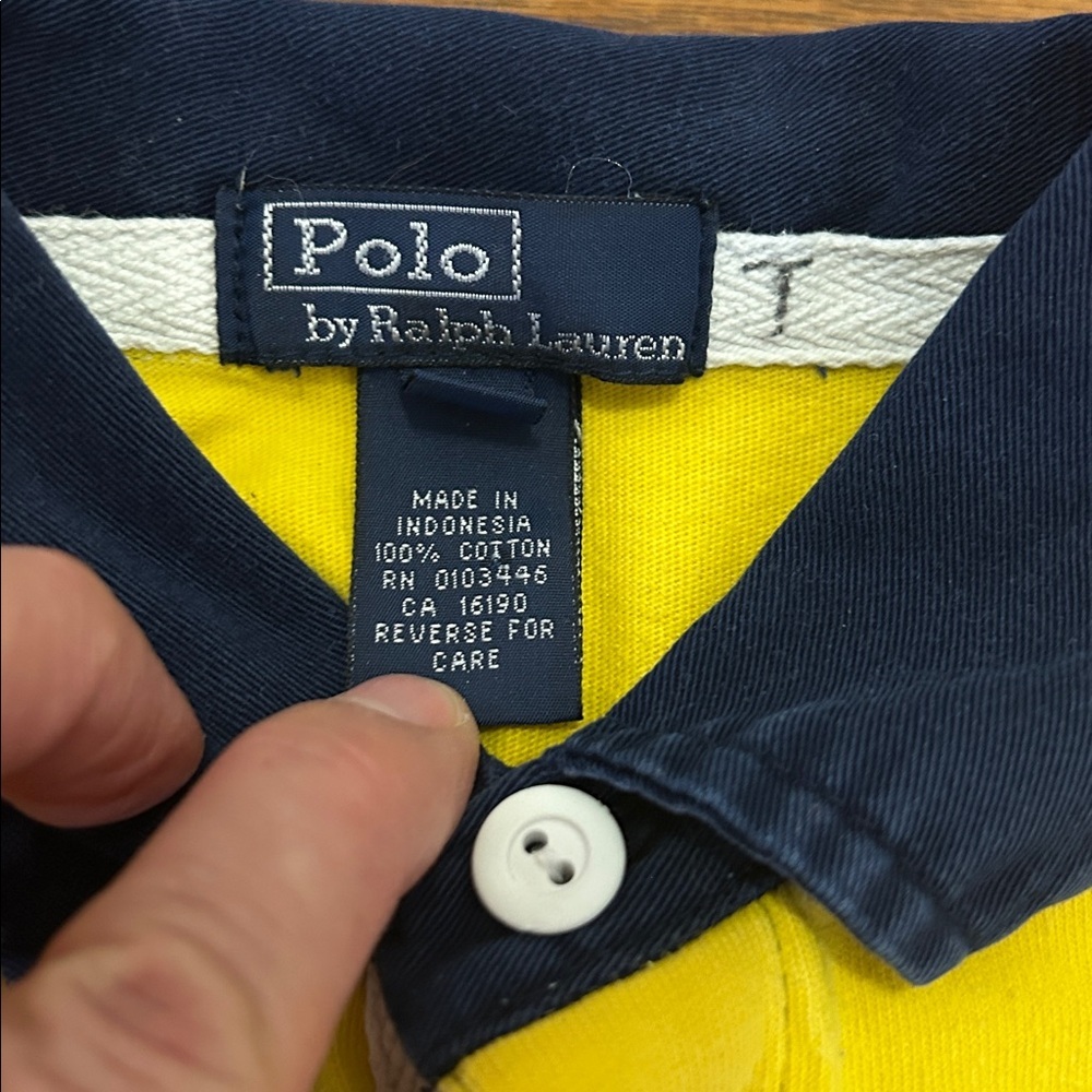 Polo Ralph Lauren Rugby Shirt Kids 4T Yellow, Orange & Navy Striped Long Sleeve - Picture 3 of 10